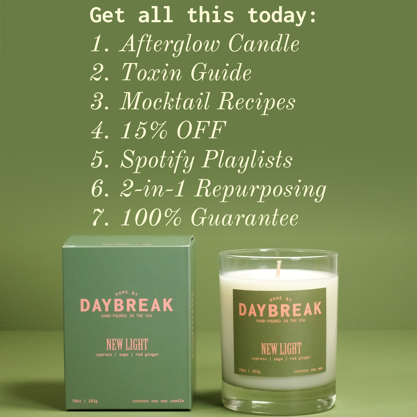 New Light: Cypress | Sage | Red Ginger